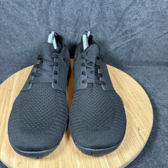 Whitin‎ Mens W63 Walking Shoes Lace Up Minimalist Barefoot Black Knit 42 EU 9 US - Picture 2 of 8